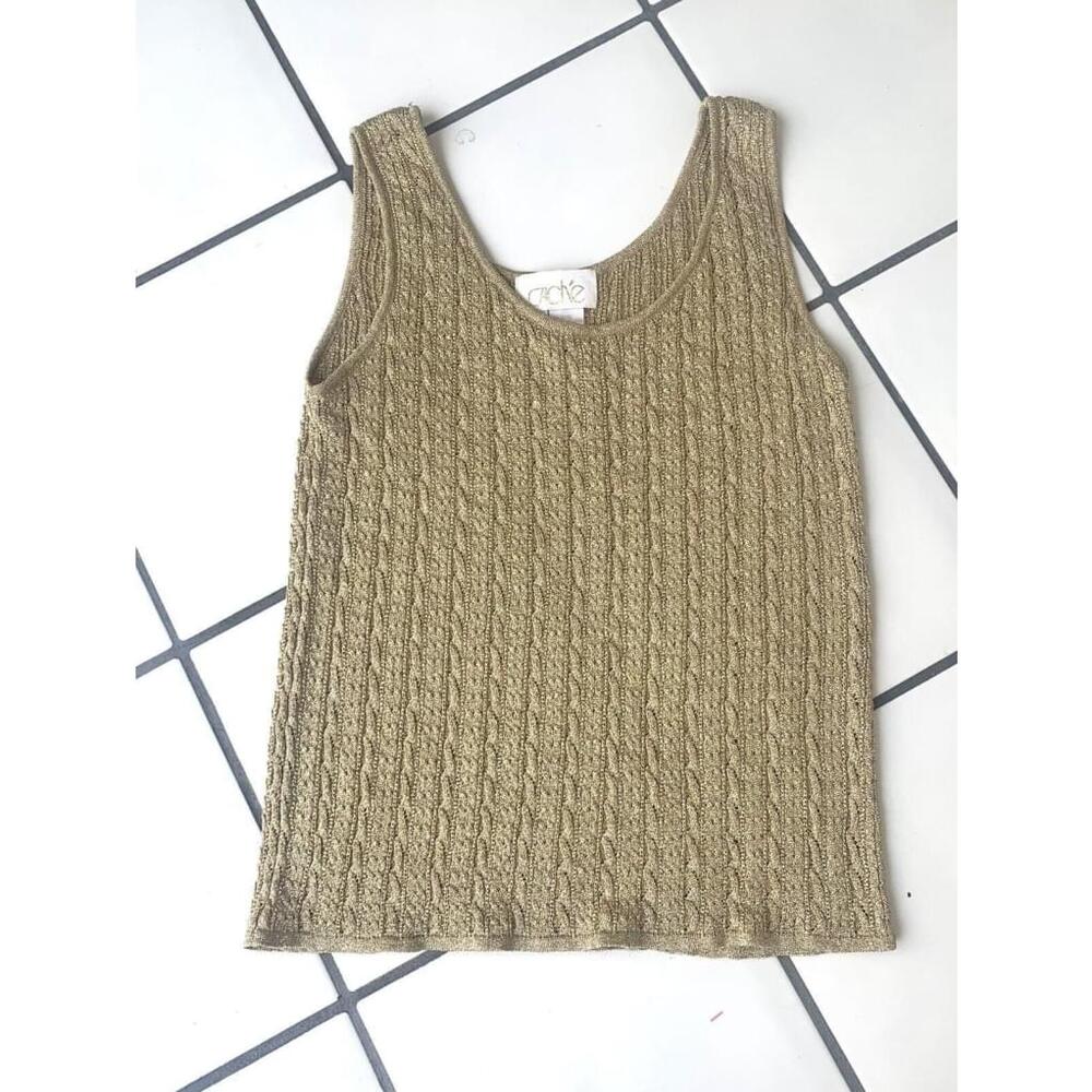 Cache Gold Knitted Tank Small